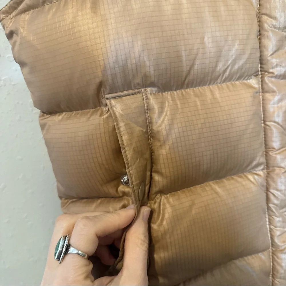 J. Crew Shiny Puffer Down Vest in Gold